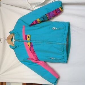 Sunice jacket winter retro colourblock turquoise blue 6